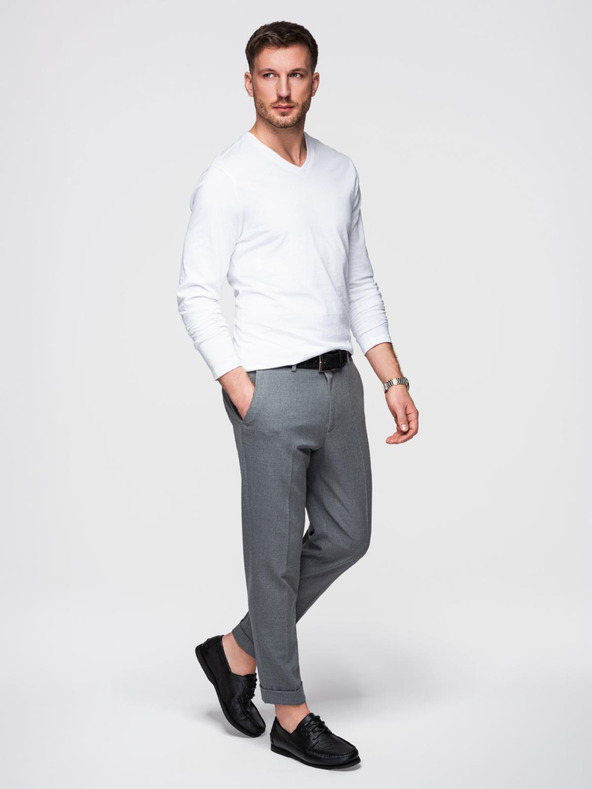 Ombre Clothing Biele pánske základné tričko Ombre Oblečenie