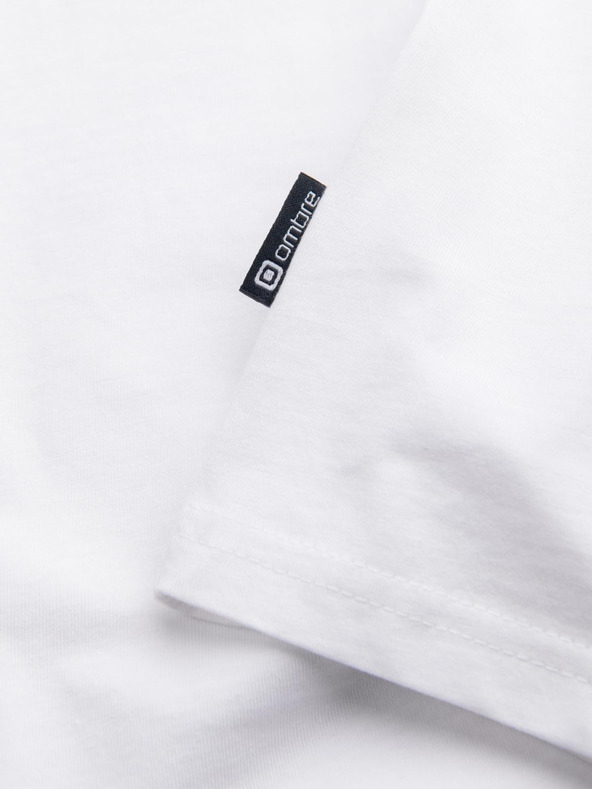 Ombre Clothing Biele pánske základné tričko Ombre Oblečenie