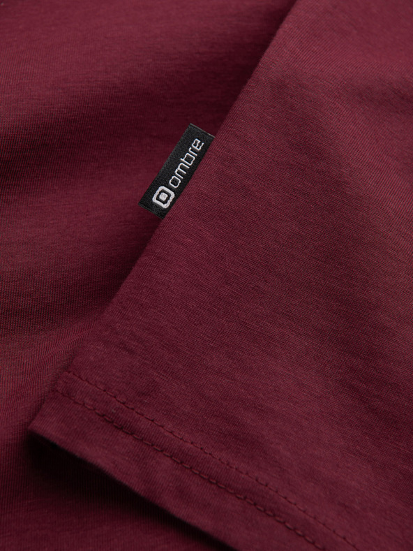 Ombre Clothing Vínové pánske tričko Ombre Clothing