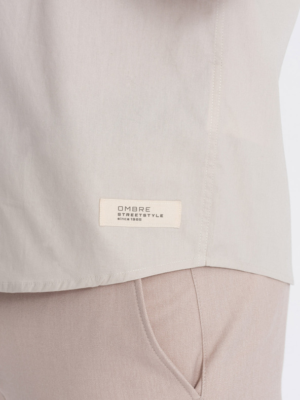 Ombre Clothing Krémové pánske tričko s krátkym rukávom Ombre Oblečenie