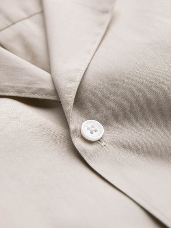 Ombre Clothing Krémové pánske tričko s krátkym rukávom Ombre Oblečenie