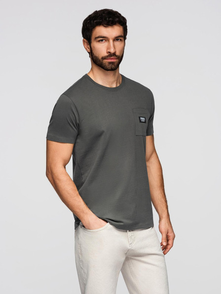 Ombre Clothing Pánske voľnočasové tričko s vreckom Ombre Oblečenie Zelená