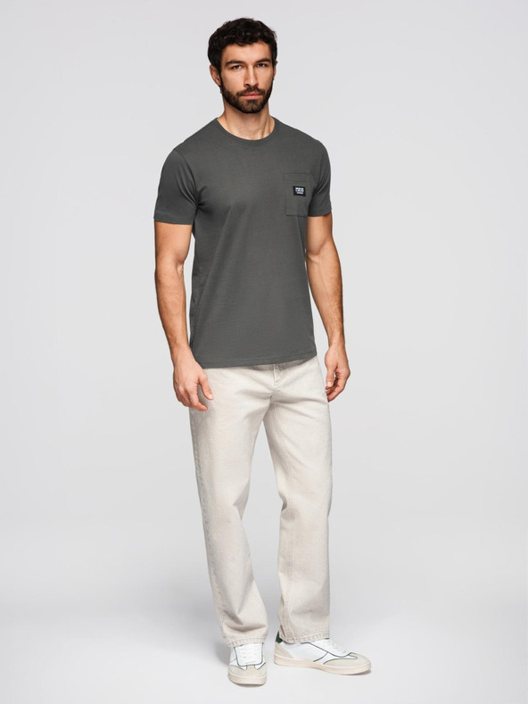 Ombre Clothing Pánske voľnočasové tričko s vreckom Ombre Oblečenie Zelená