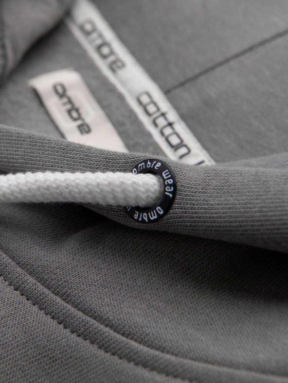 Ombre Clothing Šedá pánska mikina s kapucňou s klokankou a kapucňou Ombre Clothing
