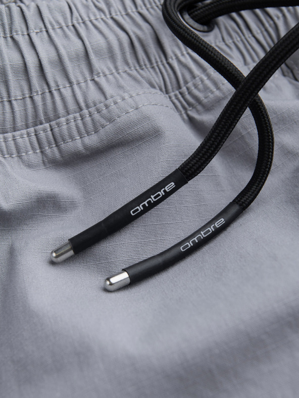 Ombre Clothing Svetlošedé pánske cargo jogger nohavice Ombre Clothing