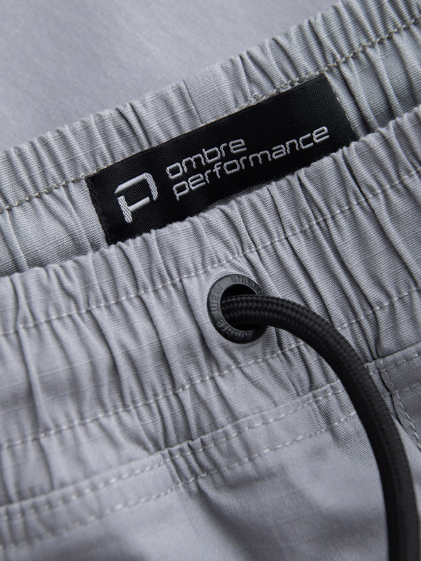 Ombre Clothing Svetlošedé pánske cargo jogger nohavice Ombre Clothing