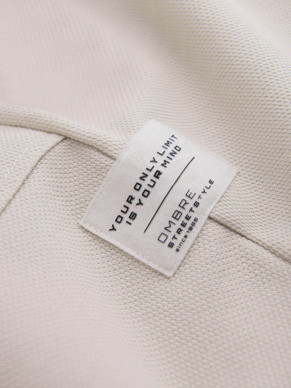 Ombre Clothing Béžové pánske tepláky Ombre Oblečenie