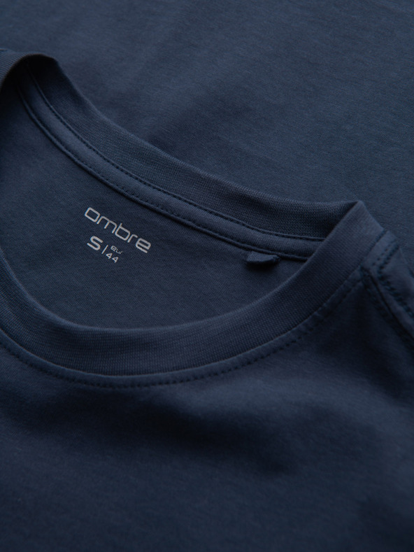 Ombre Clothing Tmavomodré pánske tričko s vreckom Ombre Clothing