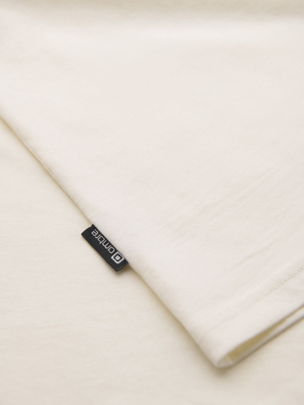 Ombre Clothing Krémové pánske tričko s vreckom Ombre Clothing