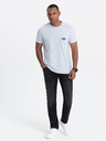 Ombre Clothing Svetlomodré pánske tričko s vreckom Ombre Oblečenie