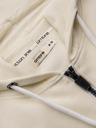 Ombre Clothing Krémová pánska základná mikina na zips s kapucňou Ombre Oblečenie