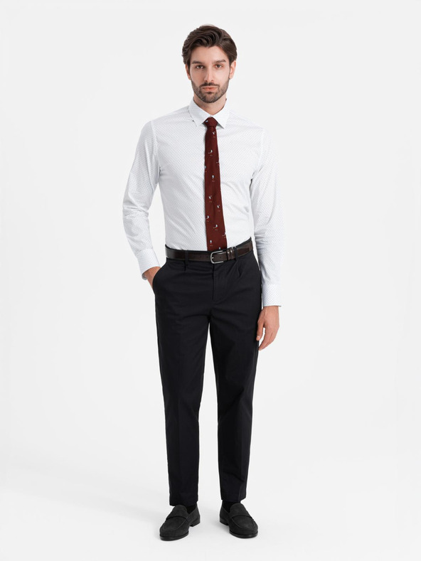 Ombre Clothing Biela pánska bavlnená košeľa Ombre Clothing