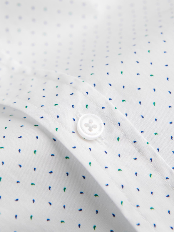 Ombre Clothing Biela pánska bavlnená košeľa Ombre Clothing