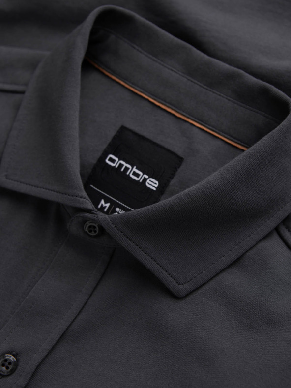 Ombre Clothing Šedá pánska džersejová košeľa Ombre Clothing