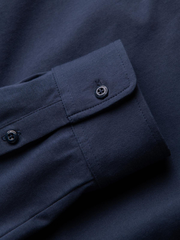 Ombre Clothing Modrá pánska džersejová košeľa Ombre Clothing