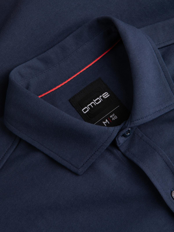 Ombre Clothing Modrá pánska džersejová košeľa Ombre Clothing