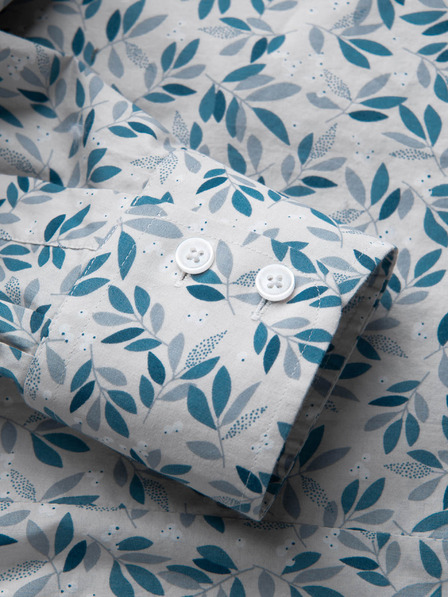 Ombre Clothing Šedá pánska vzorovaná košeľa Ombre Clothing