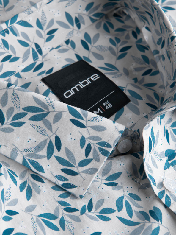 Ombre Clothing Šedá pánska vzorovaná košeľa Ombre Clothing