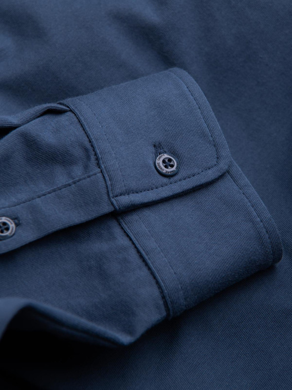 Ombre Clothing Modrá pánska džersejová košeľa Ombre Clothing