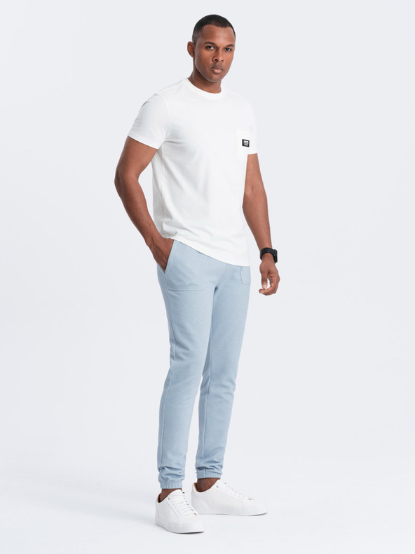 Ombre Clothing Svetlomodré pánske tepláky Ombre oblečenie