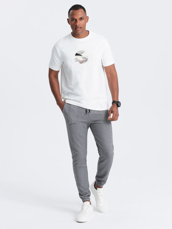 Ombre Clothing Šedé pánske tepláky Ombre Clothing