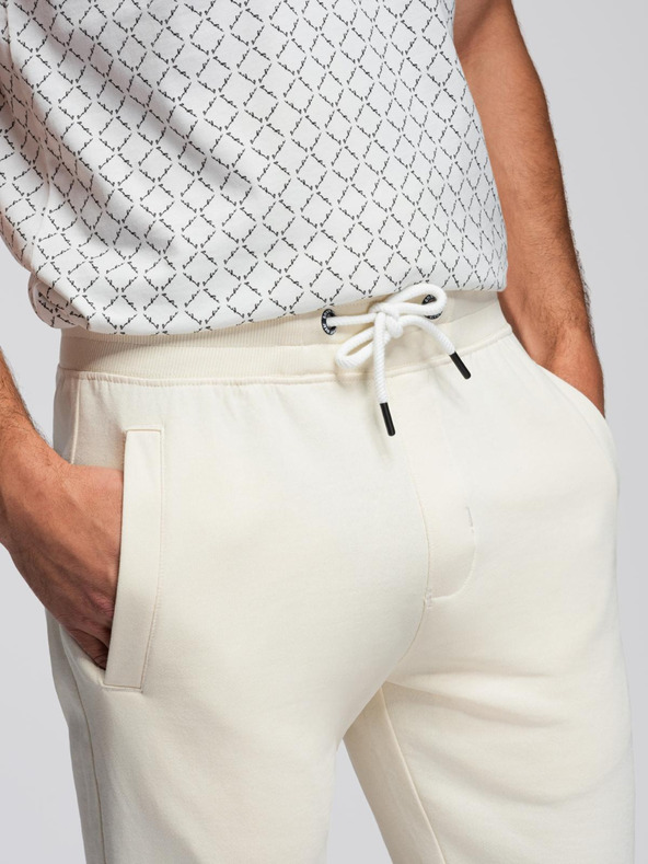 Ombre Clothing Krémové pánske tepláky Ombre Oblečenie