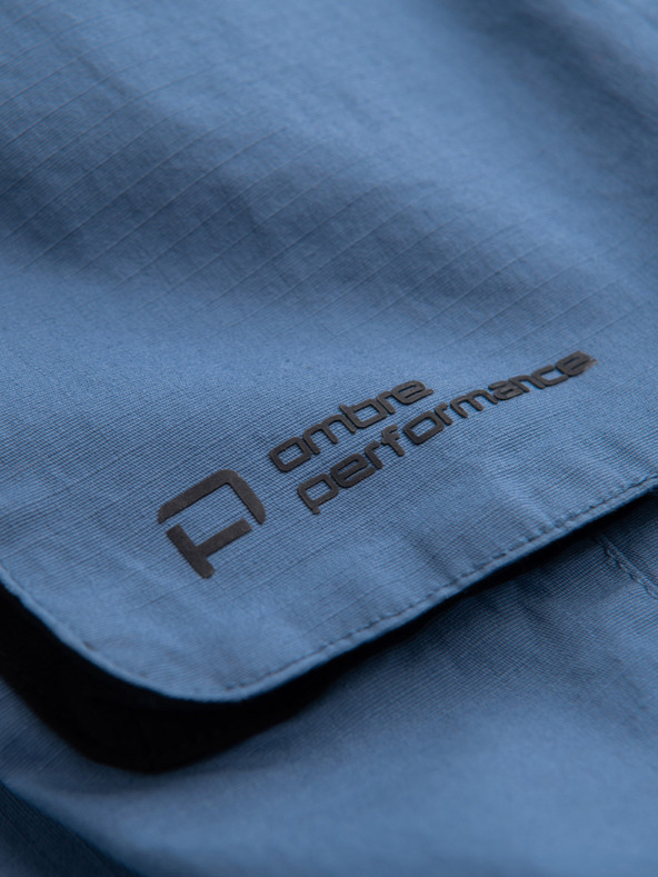 Ombre Clothing Modré pánske nohavice cargo jogger Ombre Oblečenie