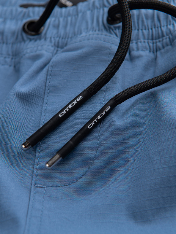 Ombre Clothing Modré pánske nohavice cargo jogger Ombre Oblečenie