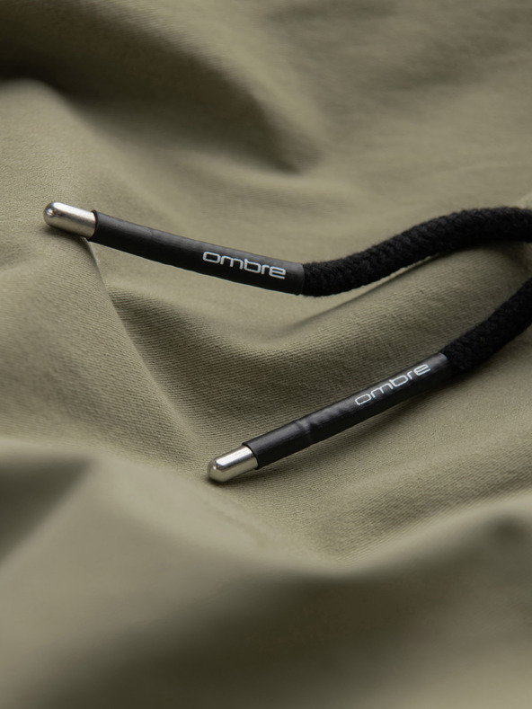 Ombre Clothing Khaki pánske cargo jogger nohavice Ombre Oblečenie