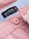 Ombre Clothing Ružové pánske chino šortky s džínsovým lemom Ombre Oblečenie