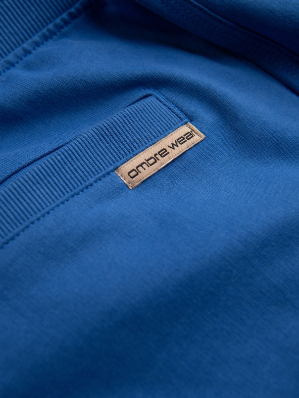 Ombre Clothing Modré pánske teplákové šortky Ombre Oblečenie