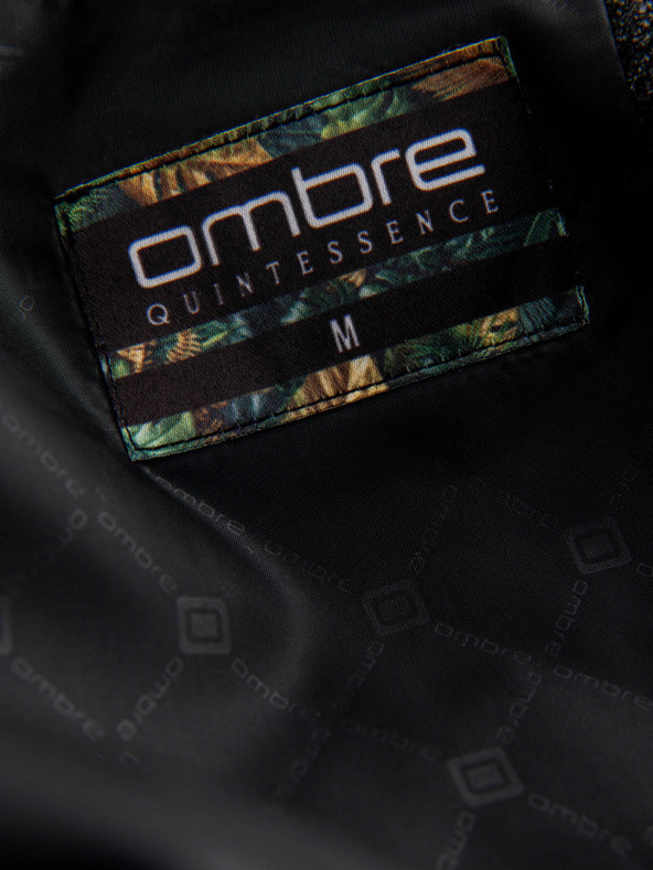 Ombre Clothing Tmavošedé pánske sako s žakárovou potlačou Ombre Oblečenie