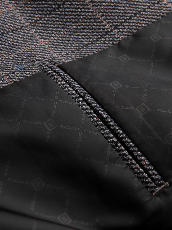 Ombre Clothing Šedé pánske žakárové sako Ombre Clothing