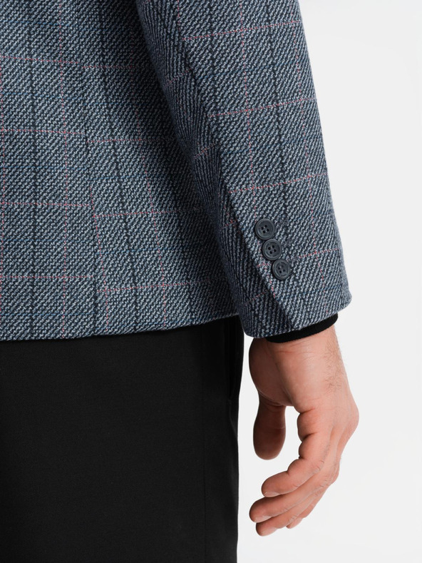 Ombre Clothing Šedé pánske žakárové sako Ombre Clothing