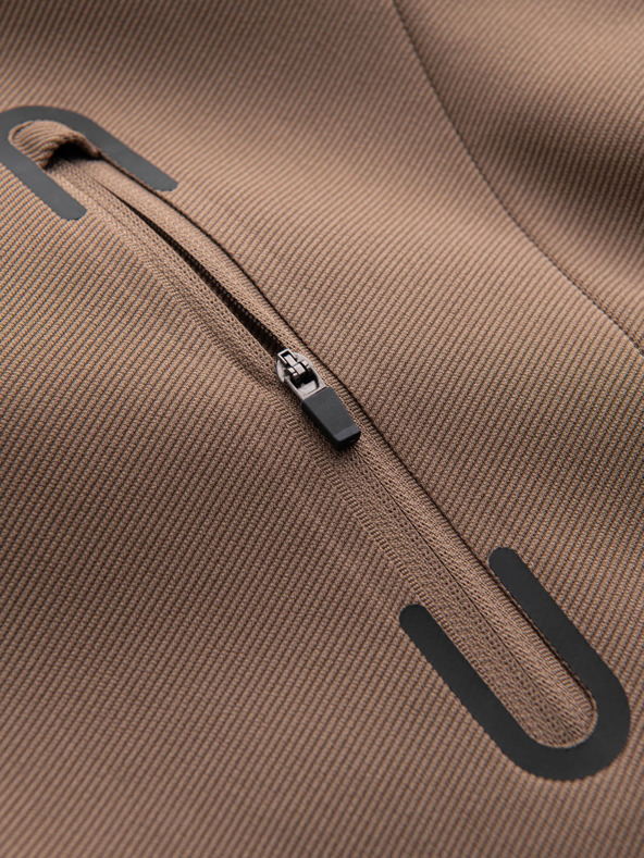 Ombre Clothing Hnedý pánsky kabát s kapucňou Ombre Oblečenie