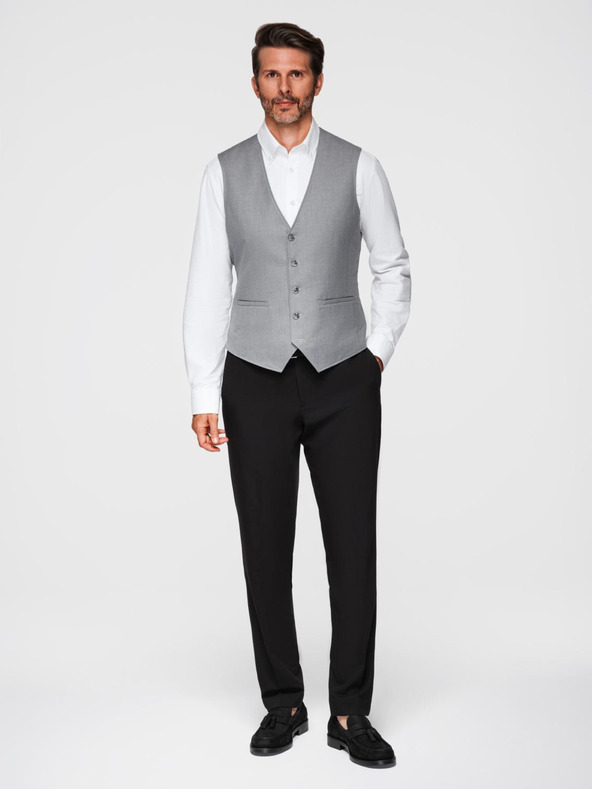 Ombre Clothing Šedá pánska obleková vesta Ombre Clothing