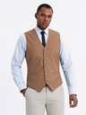 Ombre Clothing Hnedá pánska obleková vesta Ombre Clothing