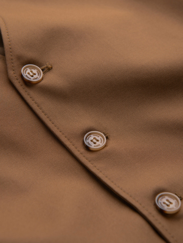 Ombre Clothing Hnedá pánska obleková vesta Ombre Clothing