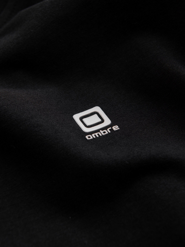 Ombre Clothing Čierne pánske tričko Ombre Clothing