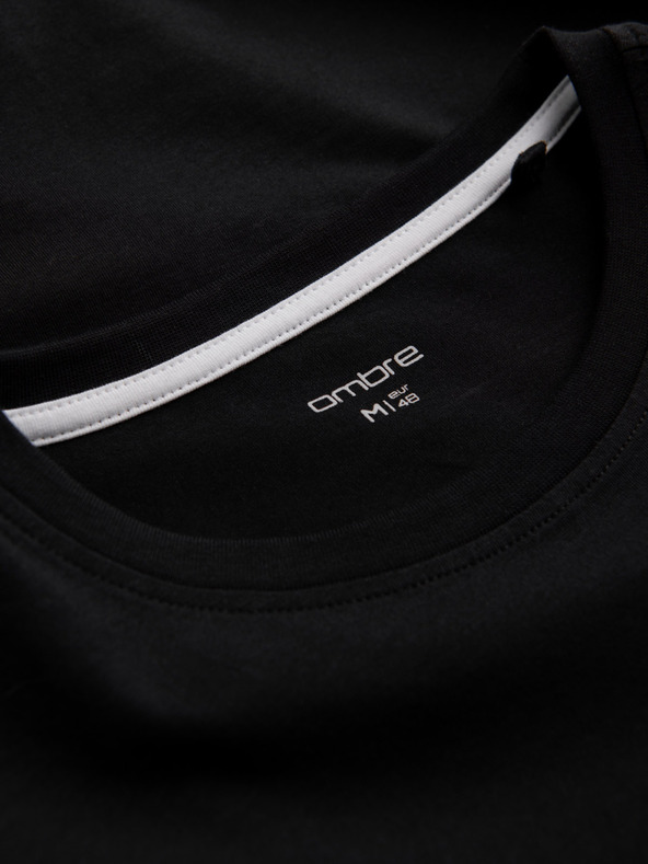 Ombre Clothing Čierne pánske tričko Ombre Clothing
