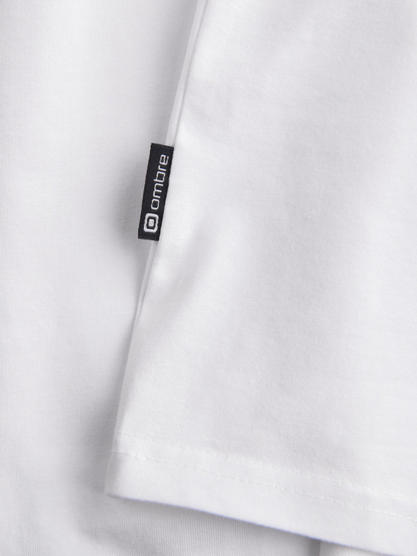 Ombre Clothing Biele pánske tričko Ombre Oblečenie