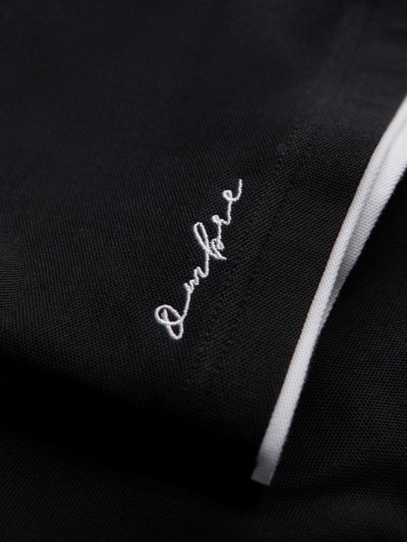 Ombre Clothing Čierna pánska polokošeľa Ombre Oblečenie