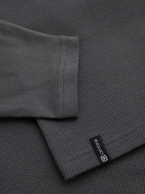 Ombre Clothing Tmavosivá pánska základná košeľa s vreckom Ombre Clothing