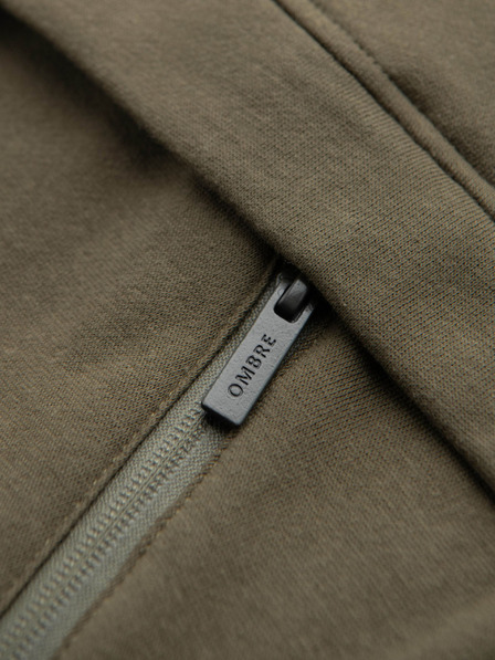 Ombre Clothing Tmavozelené pánske tepláky Ombre Oblečenie