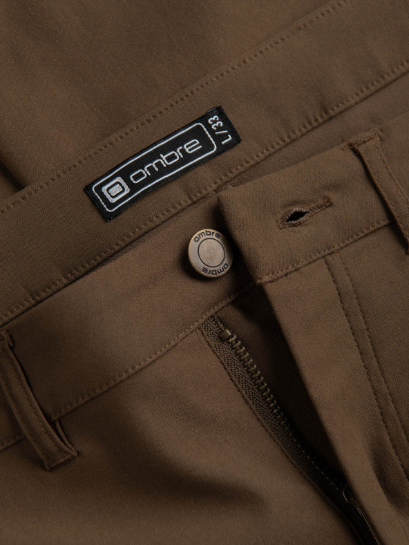 Ombre Clothing Khaki pánske cargo nohavice Ombre Oblečenie