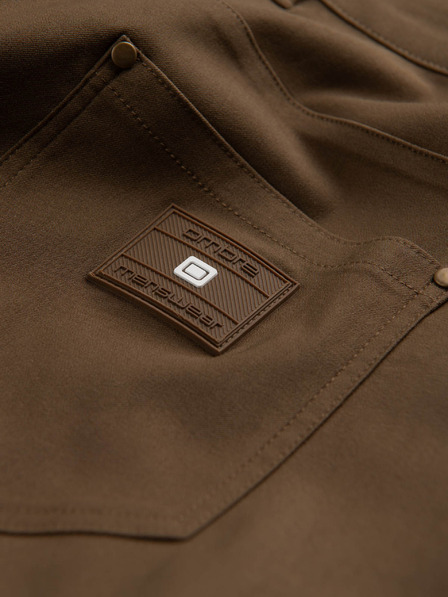 Ombre Clothing Khaki pánske cargo nohavice Ombre Oblečenie