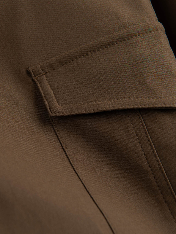 Ombre Clothing Khaki pánske cargo nohavice Ombre Oblečenie