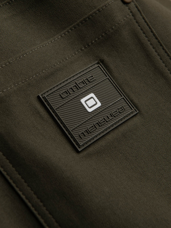 Ombre Clothing Tmavo zelené pánske cargo nohavice Ombre Oblečenie