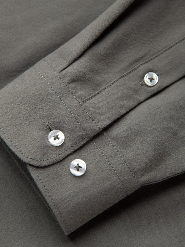 Ombre Clothing Khaki pánska košeľa Ombre Oblečenie