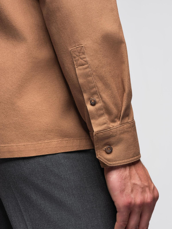 Ombre Clothing Hnedá pánska košeľa Ombre Clothing